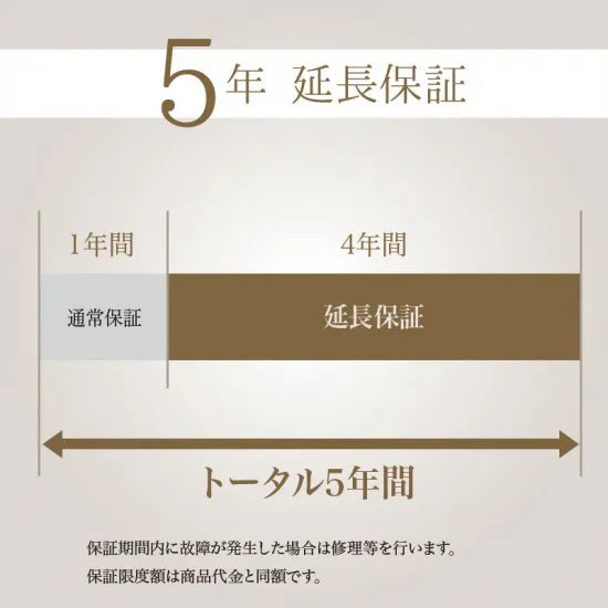 5年延長保証 （メーカー保証1年+4年延長）【商品同時購入もしくは設置より30日以内】