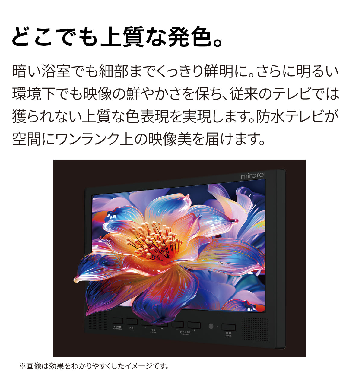 浴室テレビ mirarel 16インチ GoogleTV搭載 16MBTW+ 16V型浴室テレビ mirarel+ ミラレル ホワイト [16MBTW+] フルHD